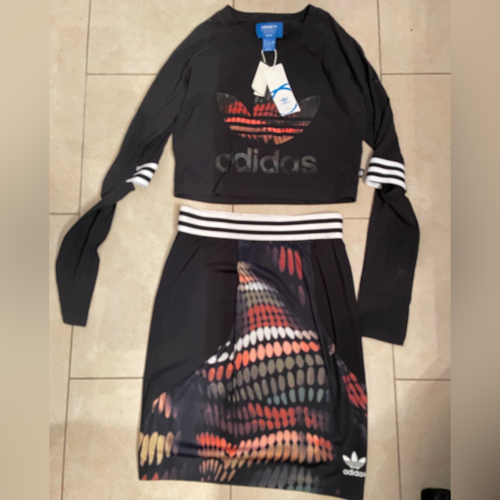 Adidas Rita Ora Set - Artistic Lights Trapeze Skirt and Cut out Top